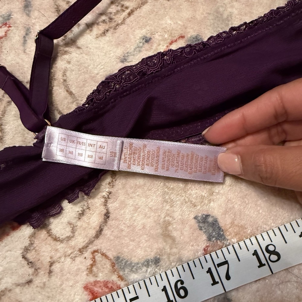 Savage‎ x fenty Romantic Corded Lace Front-Closure Push-Up Racer Back Bra sz 36B - Picture 3 of 7